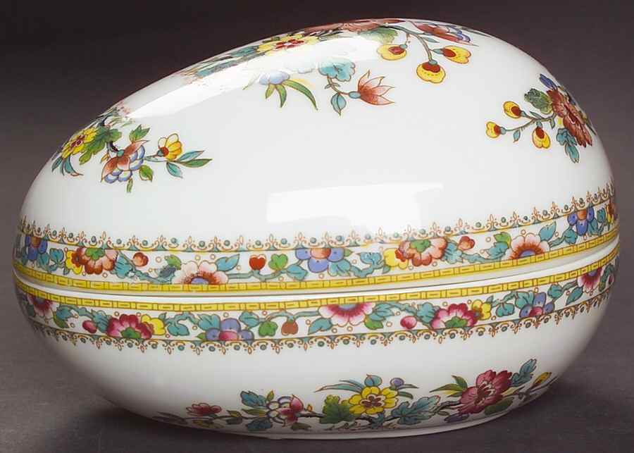 Ming Rose Large Egg Box & Lid by Coalport-1