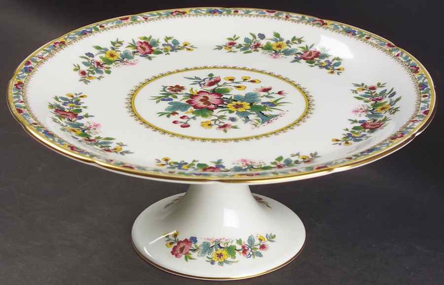Ming Rose 10" Diameter Pedestal Cake Stand by Coalport-1