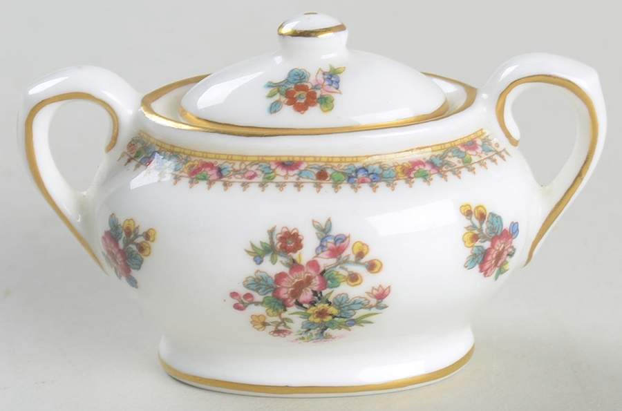 Ming Rose Miniature Sugar Bowl & Lid by Coalport-1