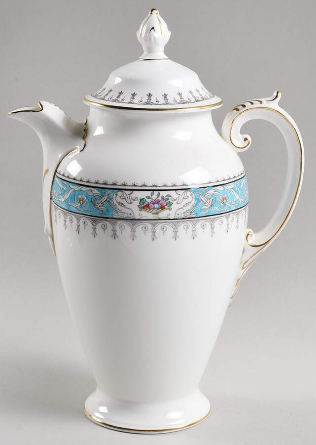 Montreal Turquoise Coffee Pot & Lid by Coalport-1