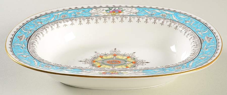 Montreal Turquoise 8" Oval Vegetable Bowl by Coalport-1