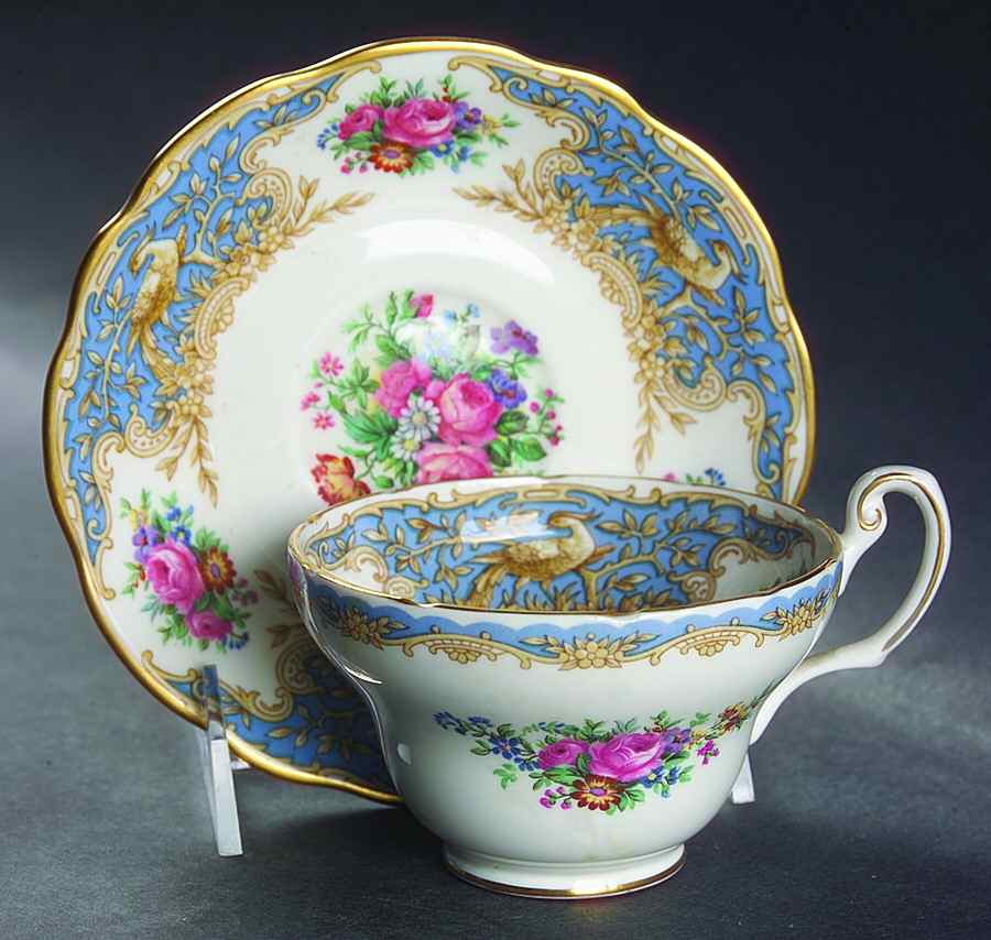 Montrose Blue Footed Cup & Saucer Set by Coalport-1