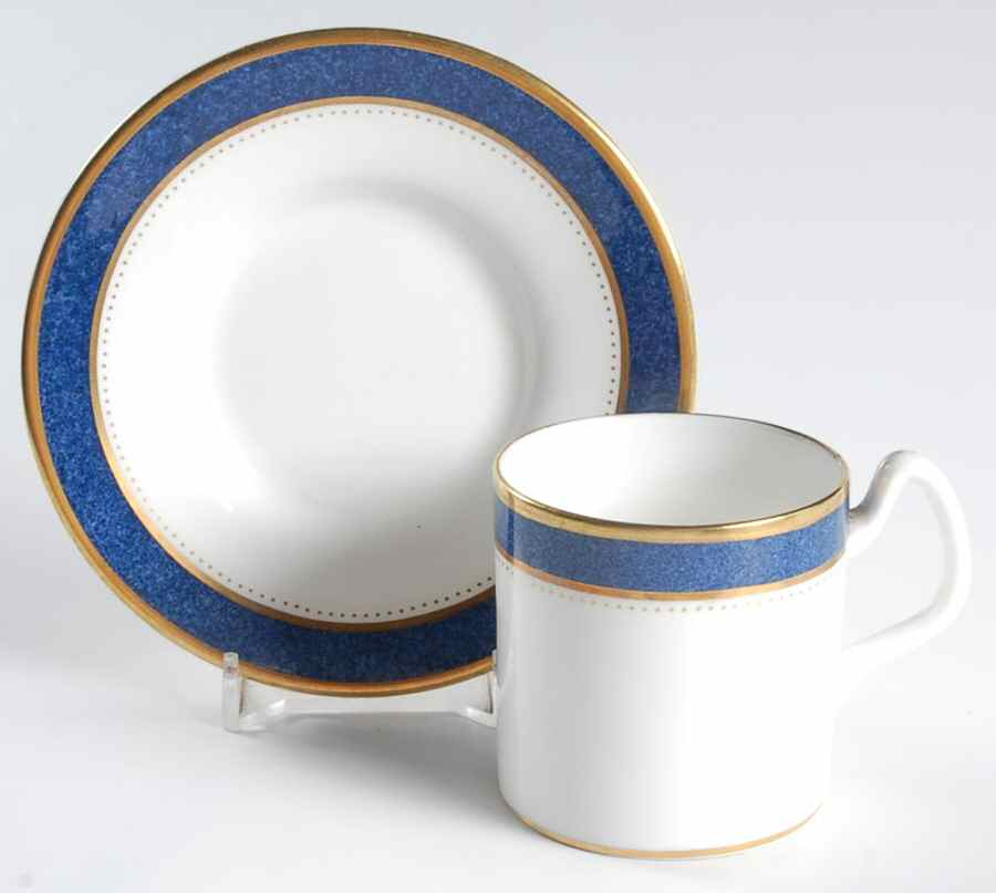 Norfolk Blue Flat Demitasse Cup & Saucer Set by Coalport-1