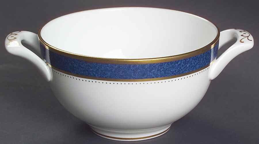 Norfolk Blue Flat Cream Soup Bowl by Coalport-1