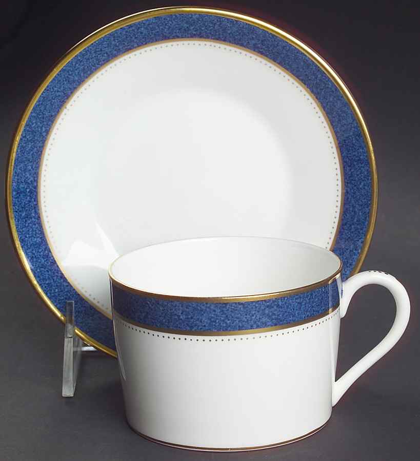 Norfolk Blue Flat Cup & Saucer Set by Coalport-1