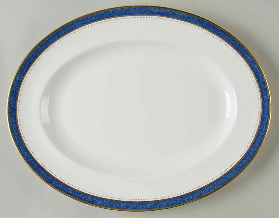 Norfolk Blue 13" Oval Serving Platter by Coalport-1