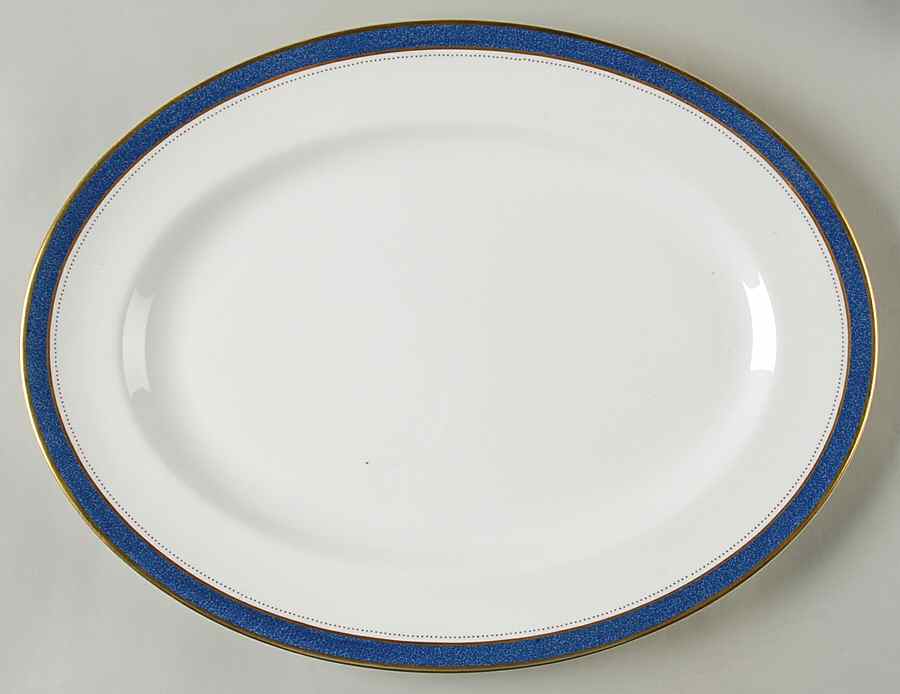 Norfolk Blue 15" Oval Serving Platter by Coalport-1