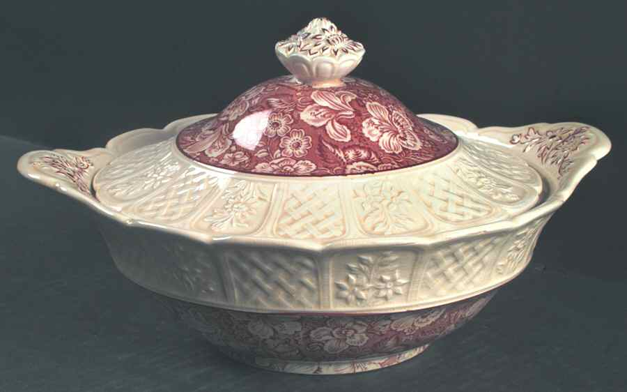 Oakhill Pink Round Covered Vegetable by Coalport-1