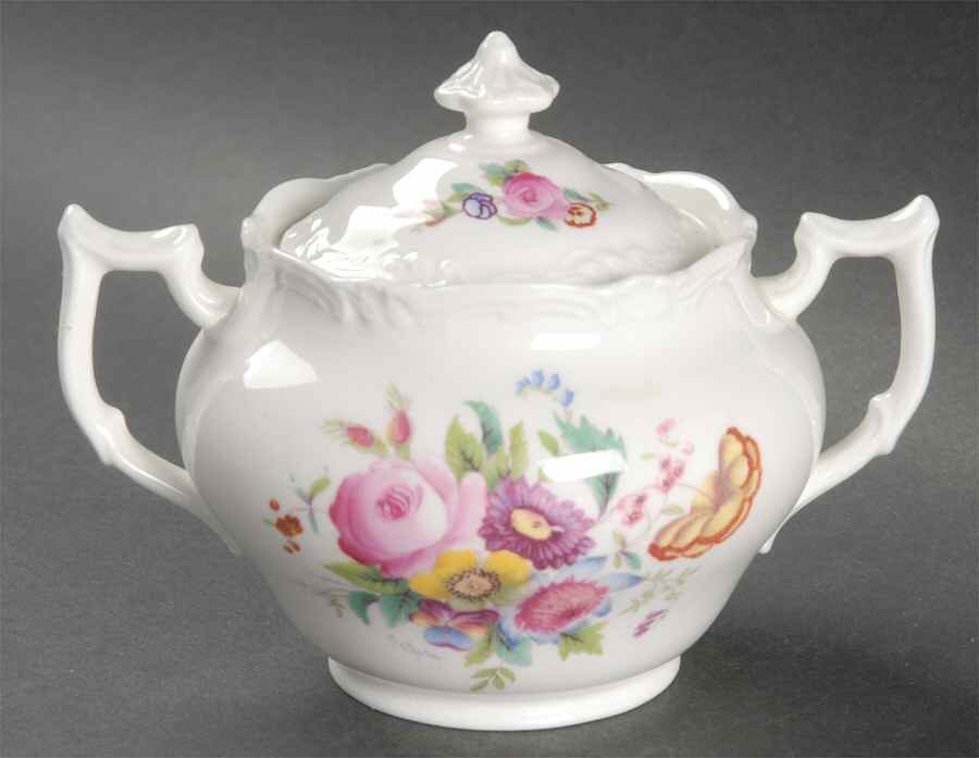 Old Coalport (Bone, No Trim, Shallow Scallop) Sugar Bowl & Lid by Coalport-1