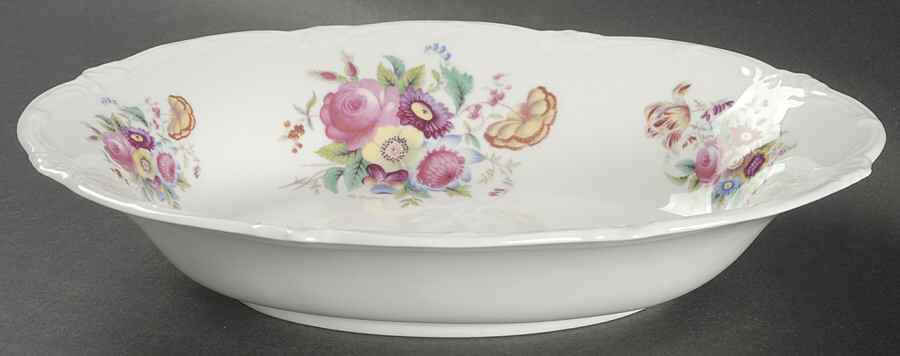 Old Coalport (Bone, No Trim, Shallow Scallop) 9" Oval Vegetable Bowl by Coalport-1