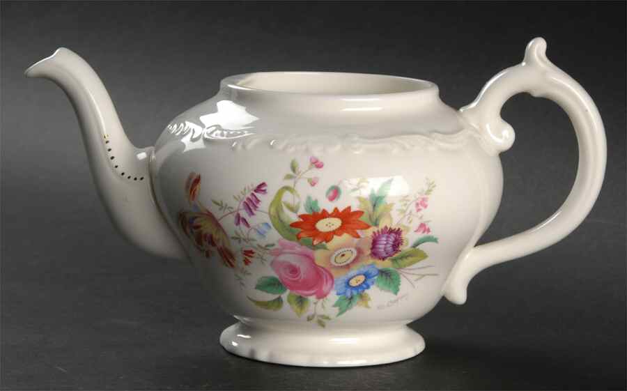 Old Coalport (Bone, No Trim, Shallow Scallop) Mini Teapot No Lid by Coalport-1