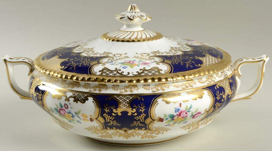 Panel Cobalt Round Covered Vegetable by Coalport-1
