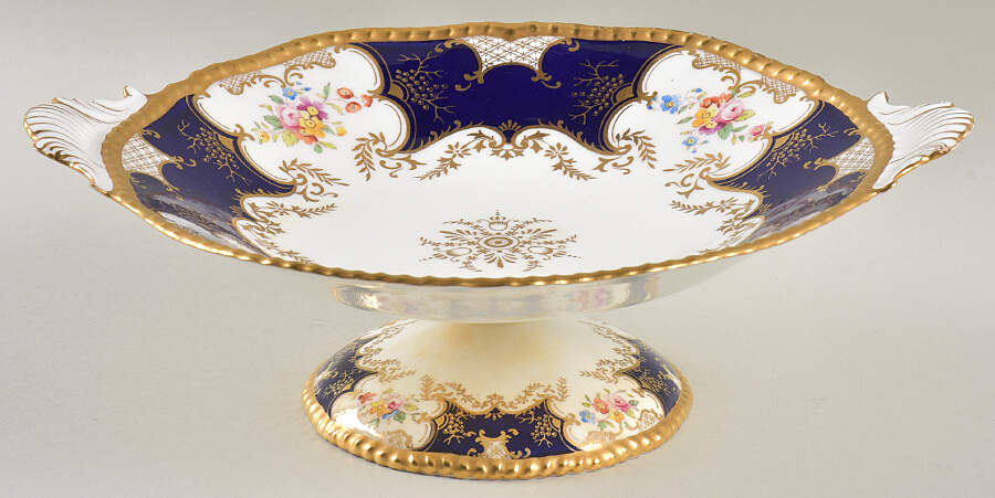Panel Cobalt Round Compote (Height X Width) by Coalport-1