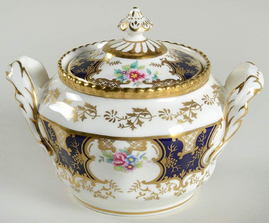 Panel Cobalt Sugar Bowl & Lid by Coalport-1
