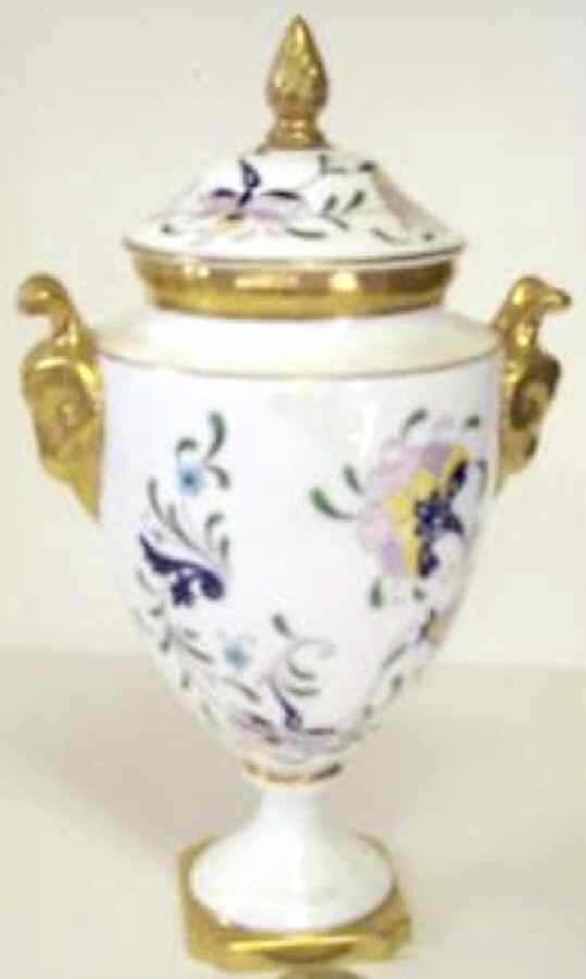 Pageant Covered Vase with Ram's Head Handles by Coalport-1