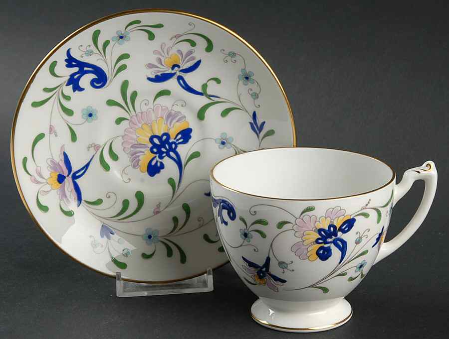 Pageant Footed Cup & Saucer Set by Coalport-1