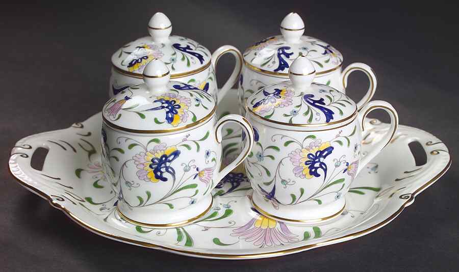 Pageant Pot De Creme Set (Tray with 4 Pots) by Coalport-1