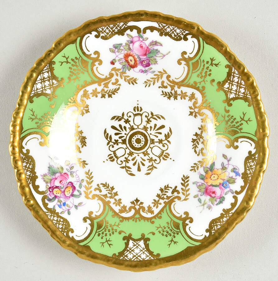 Panel Green Saucer for Demitasse Cup by Coalport-1