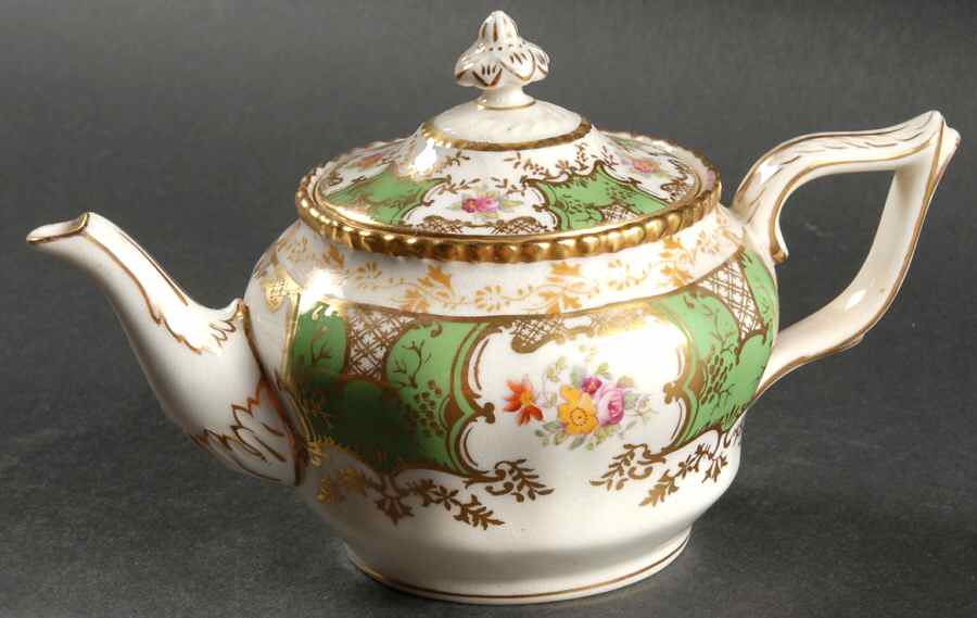 Panel Green Individual Teapot & Lid by Coalport-1