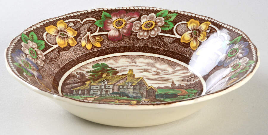 Pastoral Brown Multi (Not Embossed) Fruit/Dessert (Sauce) Bowl by Coalport-1