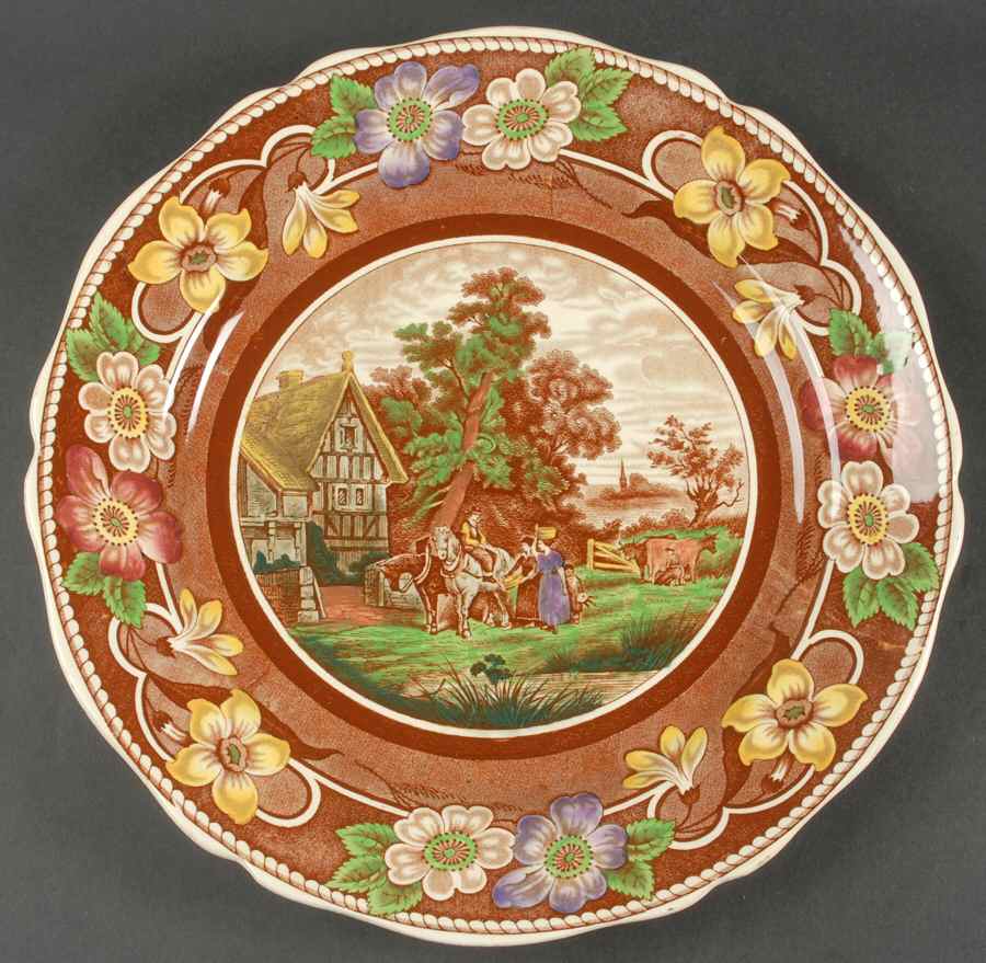 Pastoral Brown Multi (Not Embossed) 13" Chop Plate (Round Platter) by Coalport-1