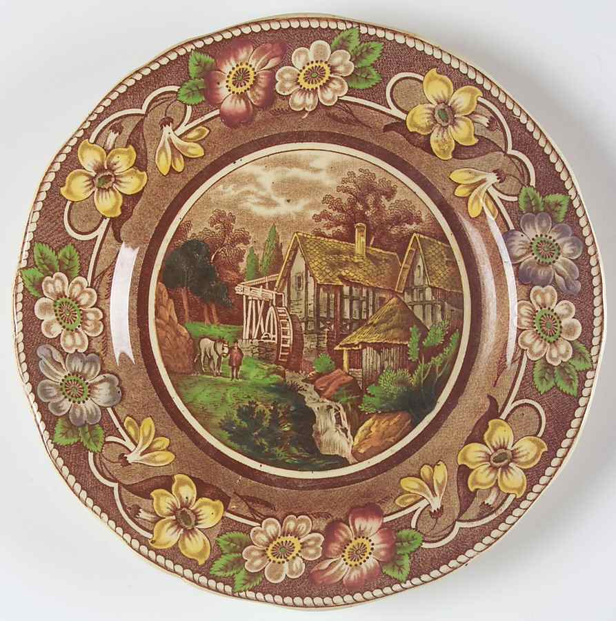 Pastoral Brown Multi (Not Embossed) Salad Plate by Coalport-1