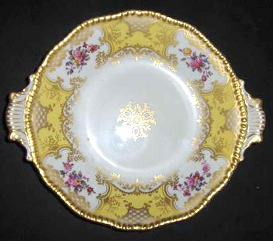 Panel Yellow Handled Cake Plate by Coalport-1