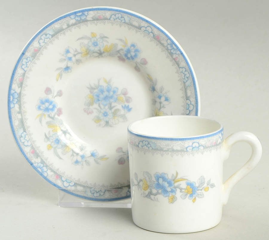 Pearl Flat Demitasse Cup & Saucer Set by Coalport-1