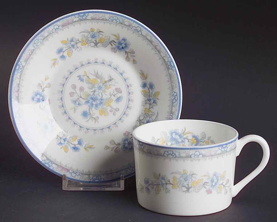 Pearl Flat Cup & Saucer Set by Coalport-1