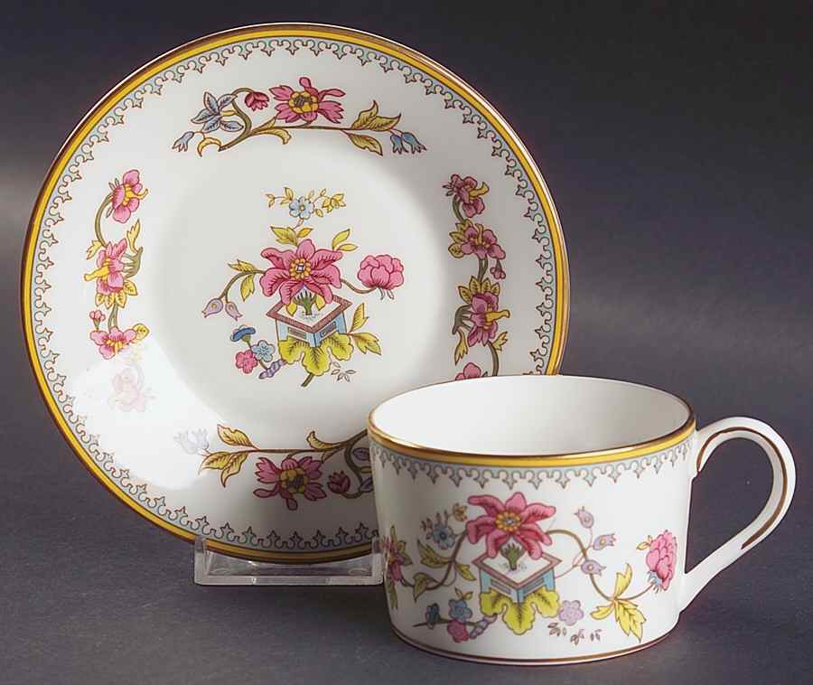 Persian Flower Flat Cup & Saucer Set by Coalport-1