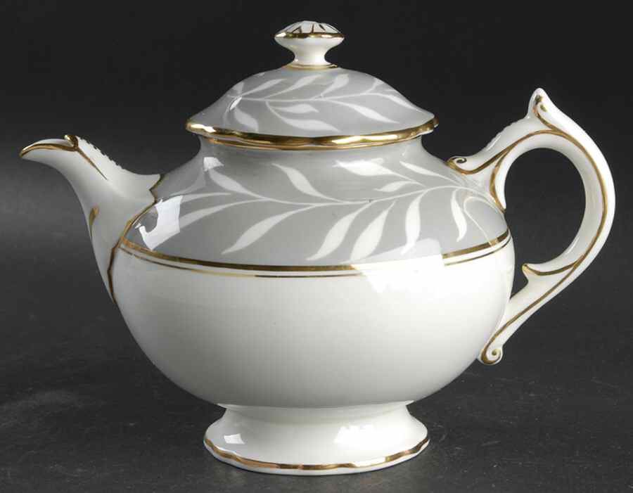Phantom Grey (Gold Trim) Teapot & Lid by Coalport-1