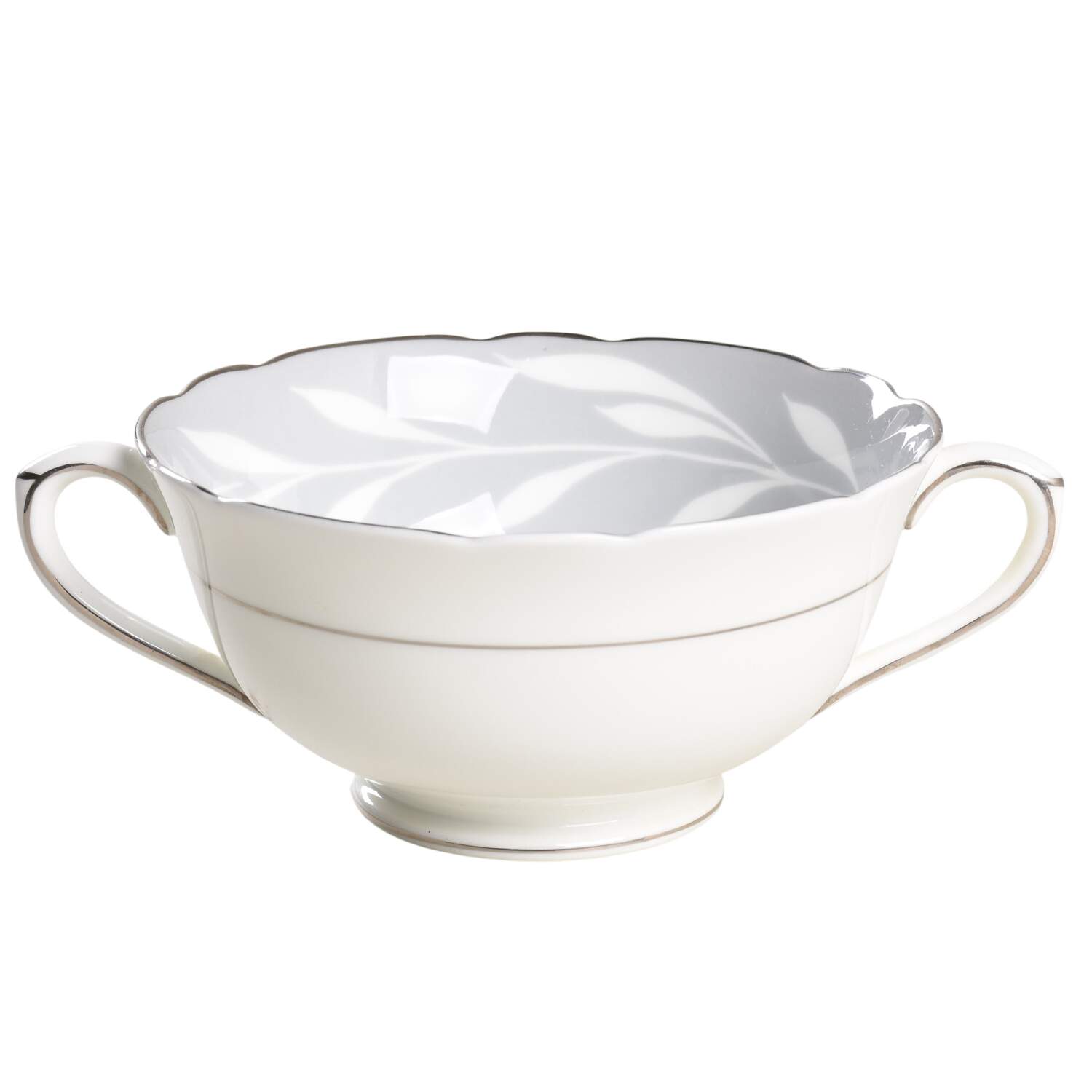 Phantom Grey (Platinum Trim) Cream Soup Bowl by Coalport-1