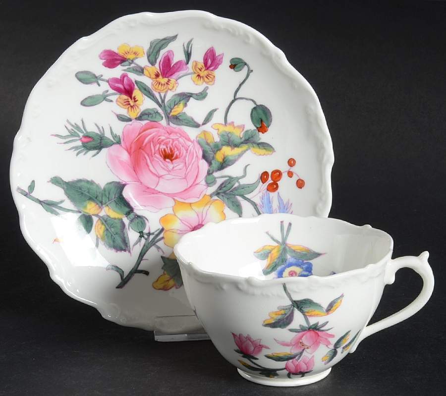 Posydale Footed Cup & Saucer Set by Coalport-1