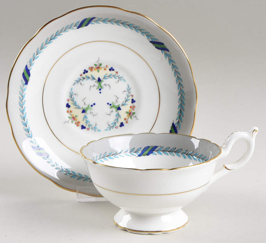The President (Smooth) Footed Cup & Saucer Set by Coalport-1