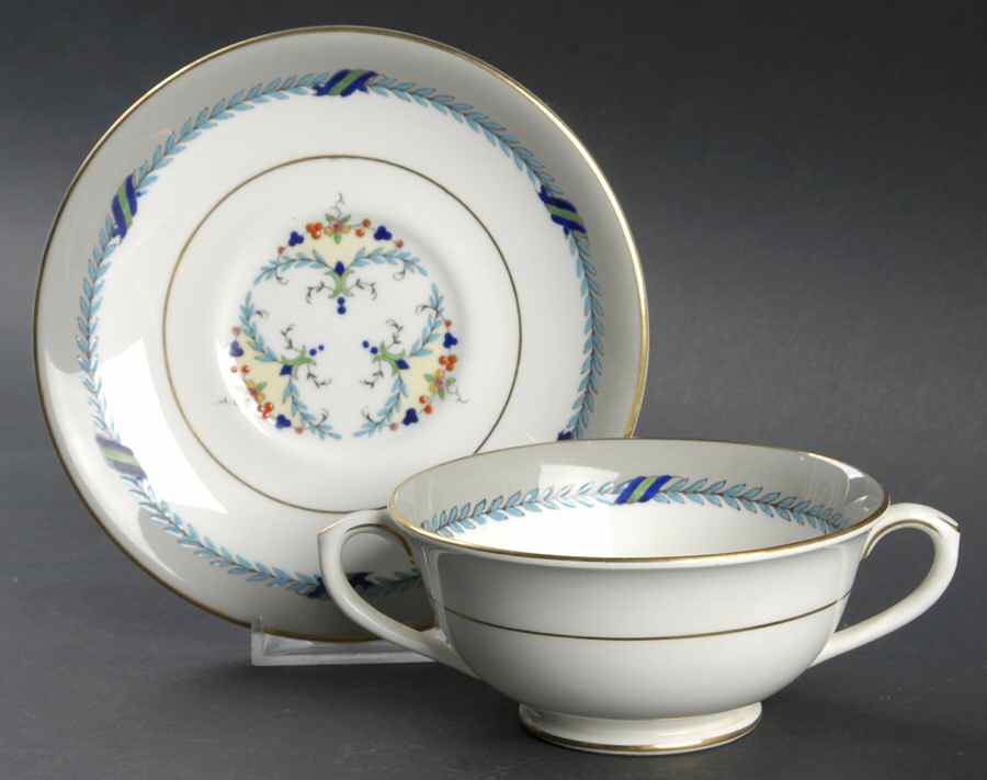 The President (Smooth) Footed Cream Soup Bowl & Saucer Set by Coalport-1