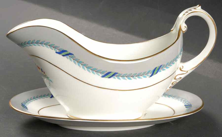 The President (Smooth) Gravy Boat & Underplate by Coalport-1