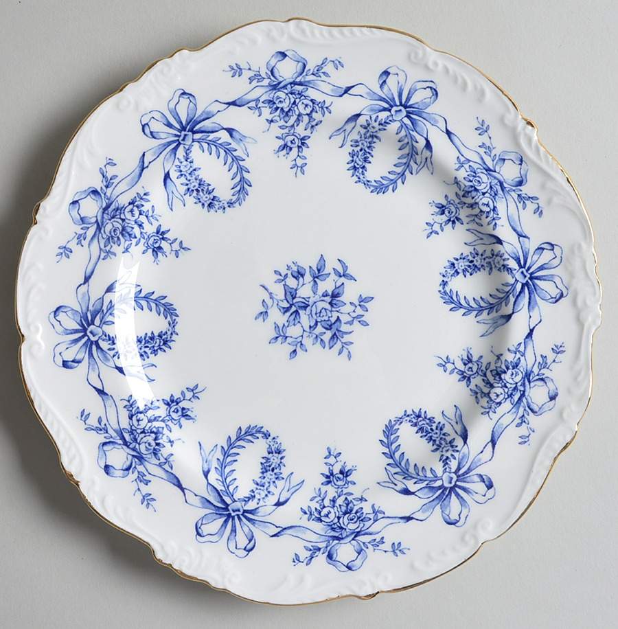 Queensbury Blue (Scalloped) Luncheon Plate by Coalport-1