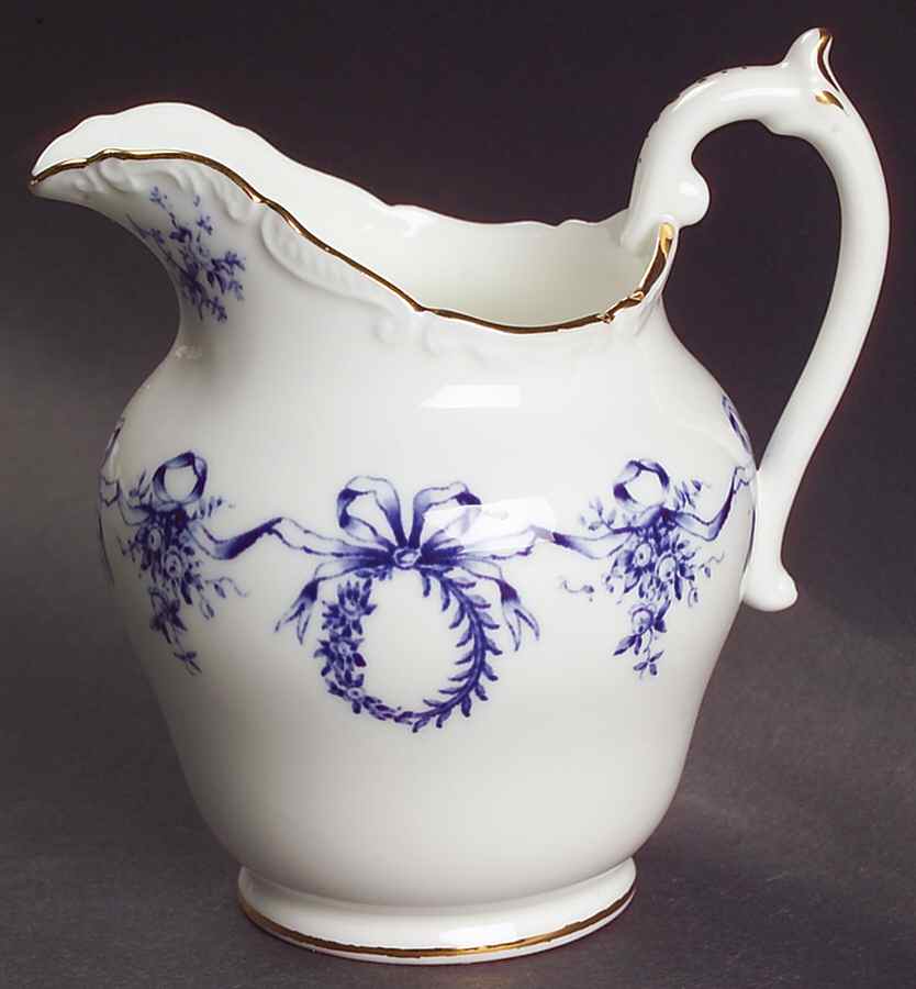 Queensbury Blue (Scalloped) Creamer by Coalport-1