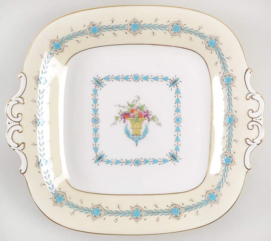 Queen Elizabeth Ivory Square Handled Cake Plate by Coalport-1
