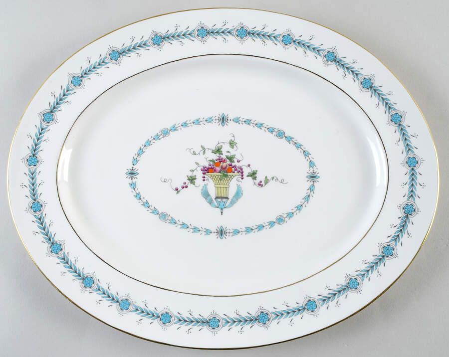 Queen Elizabeth White (Smooth) 14" Oval Serving Platter by Coalport-1