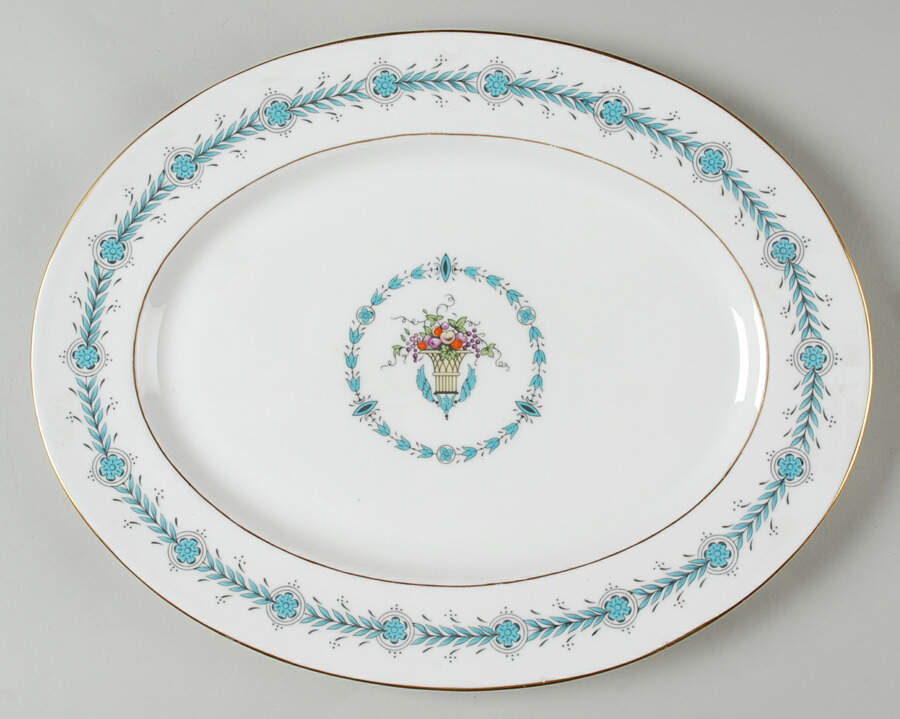 Queen Elizabeth White (Smooth) 13" Oval Serving Platter by Coalport-1