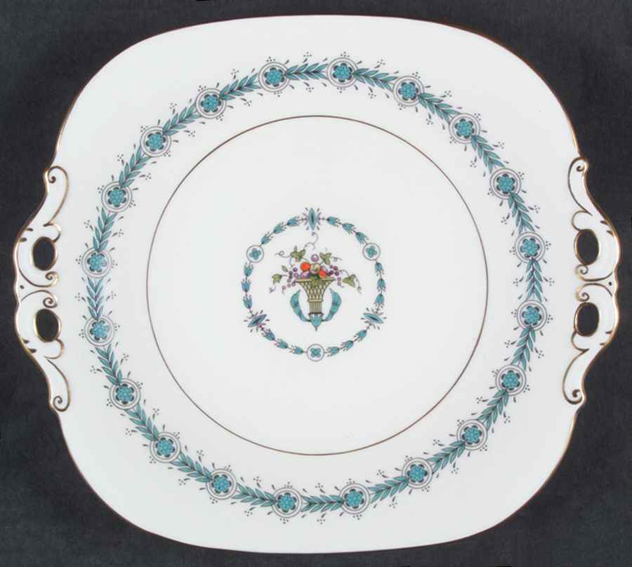 Queen Elizabeth White (Smooth) Square Handled Cake Plate by Coalport-1