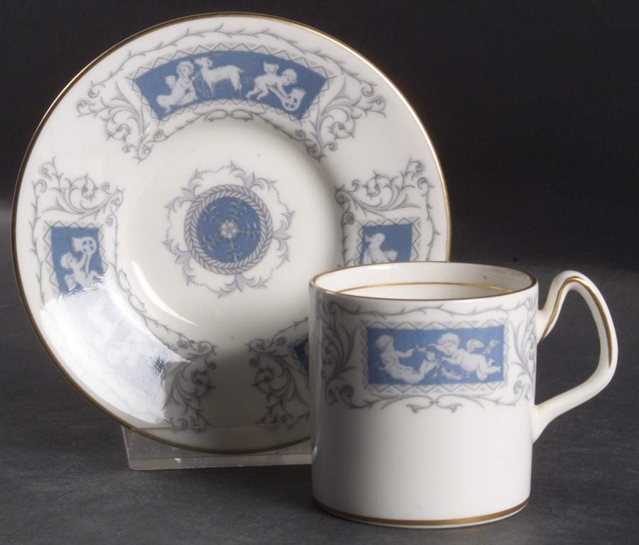 Revelry Blue Flat Demitasse Cup & Saucer Set by Coalport-1