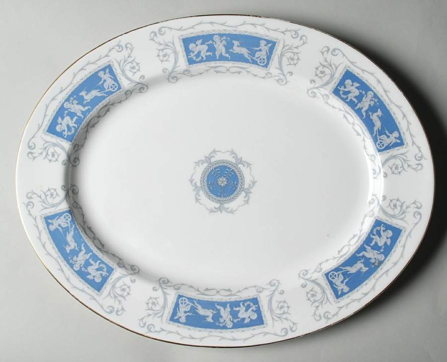 Revelry Blue 14" Oval Serving Platter by Coalport-1