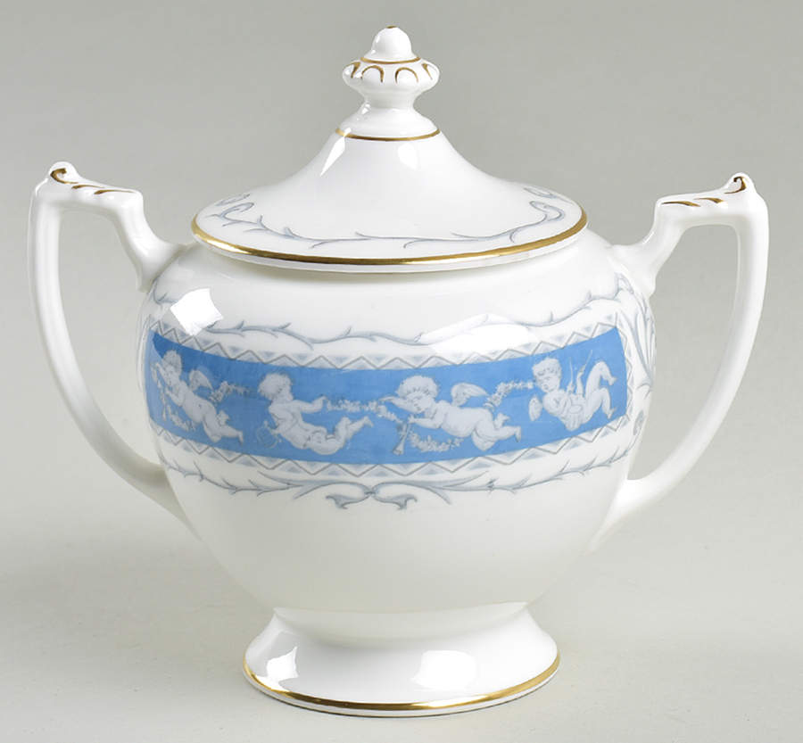 Revelry Blue Sugar Bowl & Lid by Coalport-1