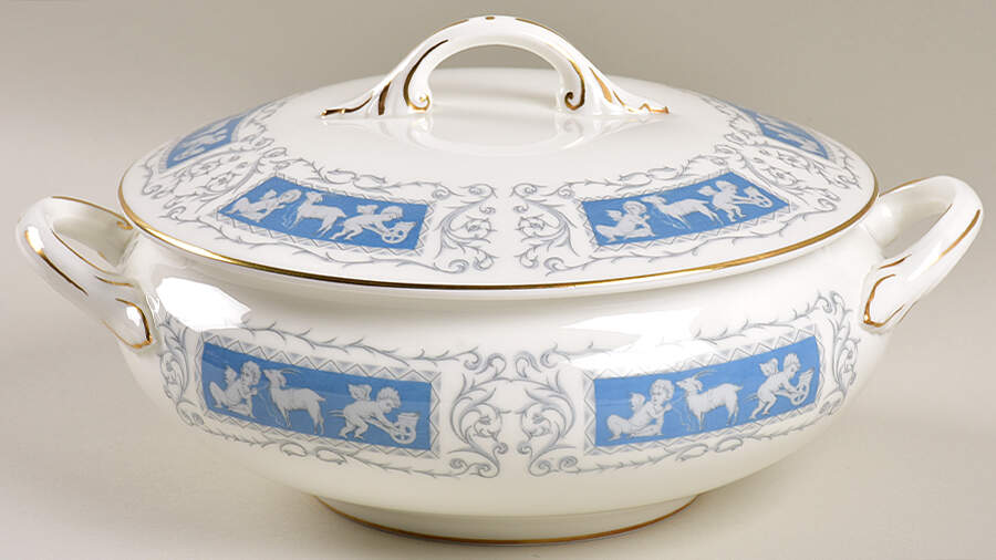 Revelry Blue Round Covered Vegetable by Coalport-1