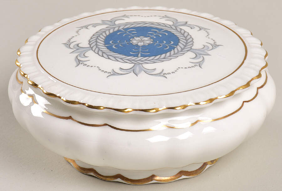 Revelry Blue 3" Round Box & Lid by Coalport-1