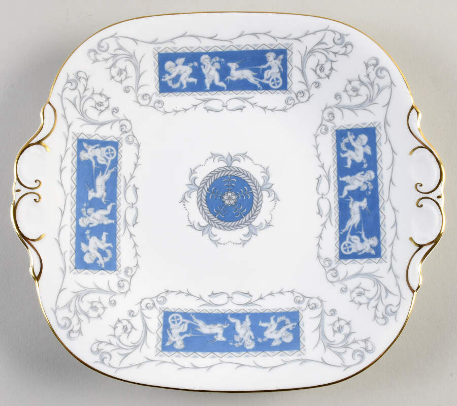 Revelry Blue Square Handled Cake Plate by Coalport-1