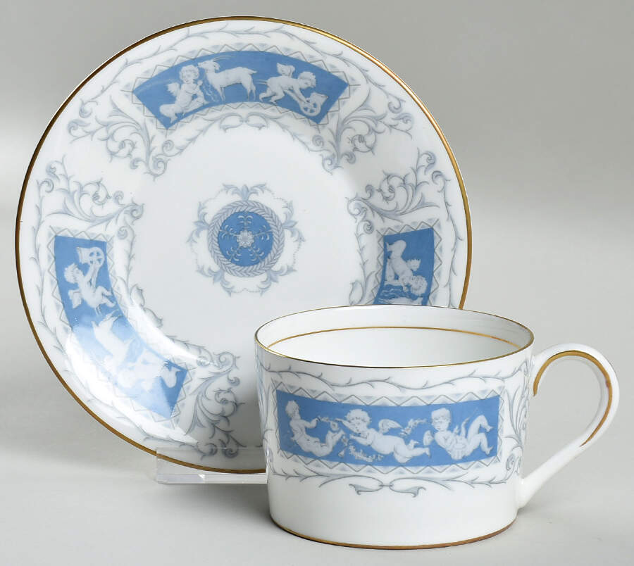 Revelry Blue Flat Cup & Saucer Set by Coalport-1