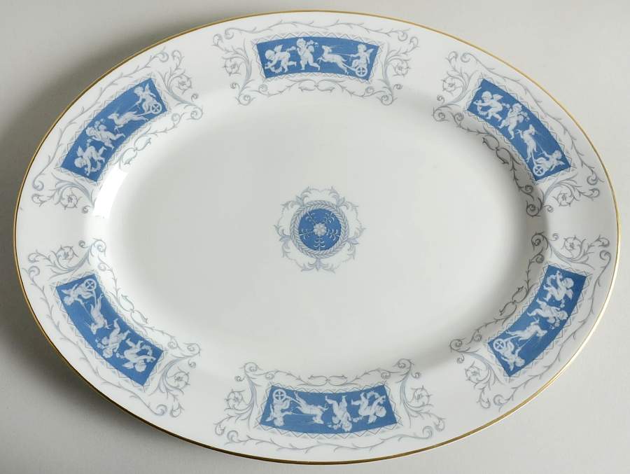 Revelry Blue 15" Oval Serving Platter by Coalport-1